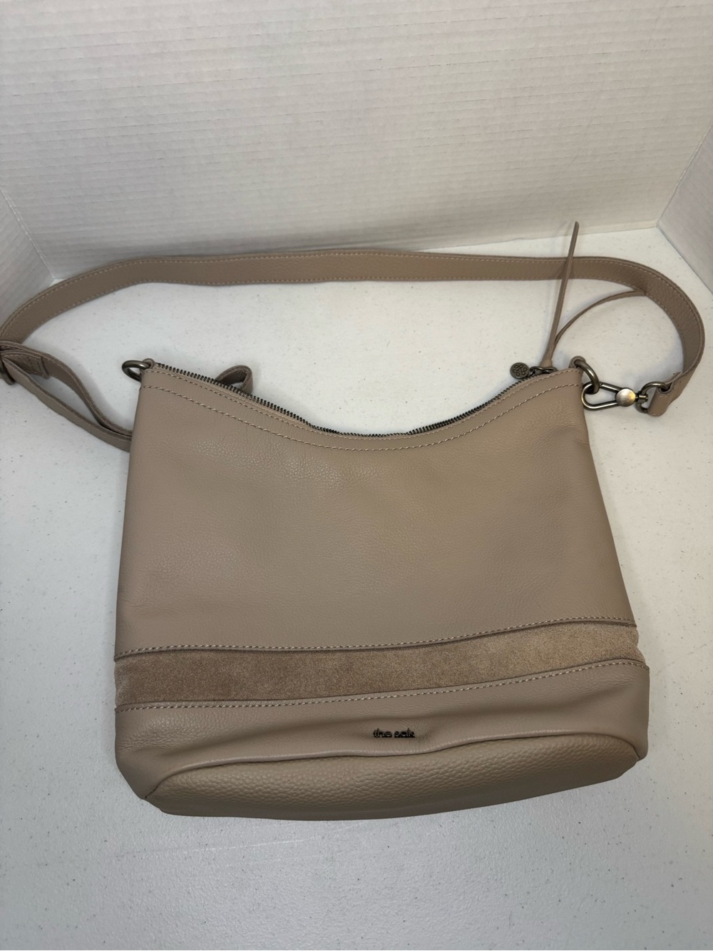 The Sak Jasmine Leather and Suede Crossbody Bag